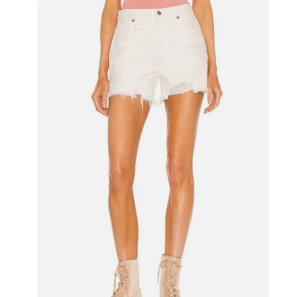 Free People Pants - Free People Wee The Free Makai Cutoff Denim Shorts in Bright White Size 25